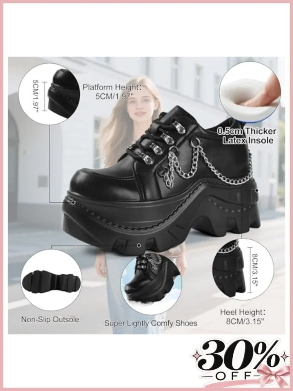 Women's Platform Sneakers Chunky Wedge Black Casual Y2K Bride Wedding Sneaker